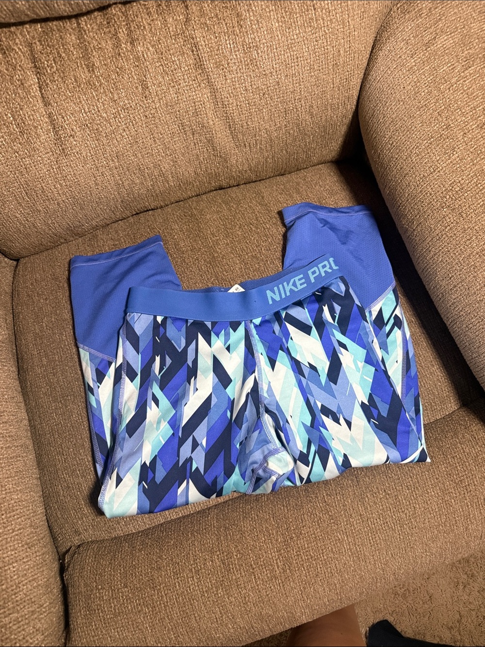 Nike Kids' Blue Geometric Leggings